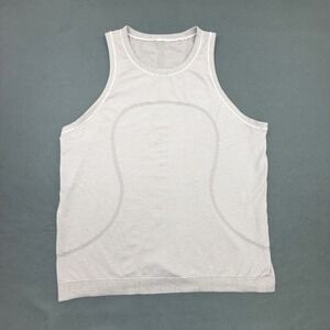 Lululemon Swiftly Tech Tank Top Women 8 White Striped Athletic Racerback